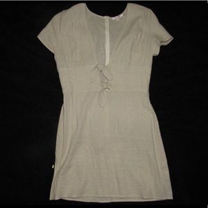 Two tie mini cream dress.